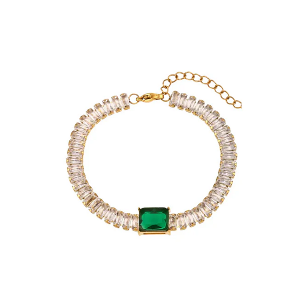 Spark Cubic Zirconia Bracelet – gold-plated bracelet with premium cubic zirconia stones for women in Pakistan, lightweight, hypoallergenic, and perfect for everyday elegance.