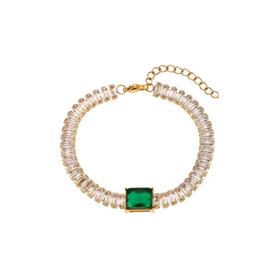 Spark Cubic Zirconia Bracelet – gold-plated bracelet with premium cubic zirconia stones for women in Pakistan, lightweight, hypoallergenic, and perfect for everyday elegance.