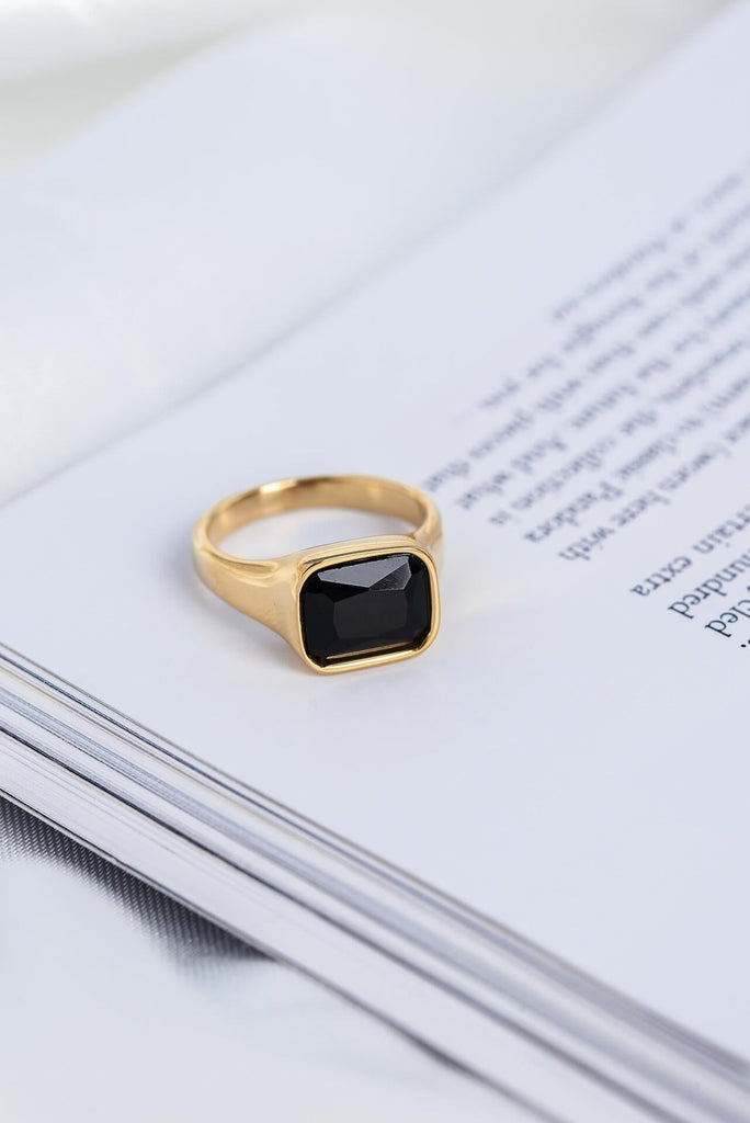 Square Cocktail Gold Ring Bloome