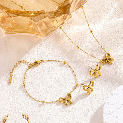 Bow Jewelry Set – Earrings, Necklace & Bracelet Bloome