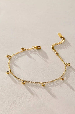 Dainty Beaded Ball Bracelet – Gold Stainless Steel Bracelet Bloome
