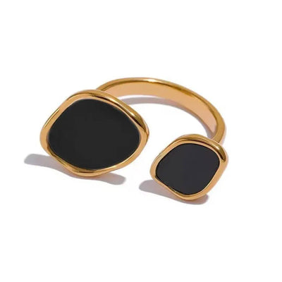Ivory Swirl adjustable ring Bloome