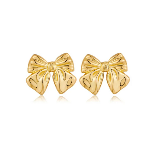 Bow Stud Earrings, Bright Shiny Jewelry for Everyday Wear