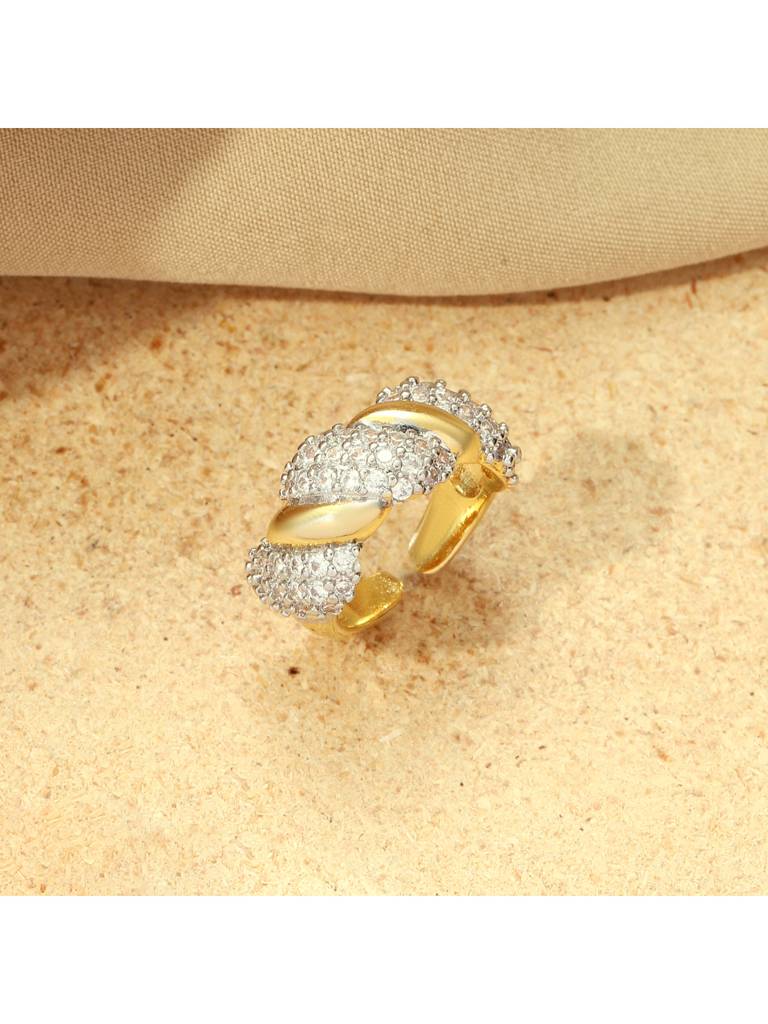 Diamond croissant ring