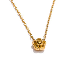 Load image into Gallery viewer, Golden Rose Flower Necklace Bloome