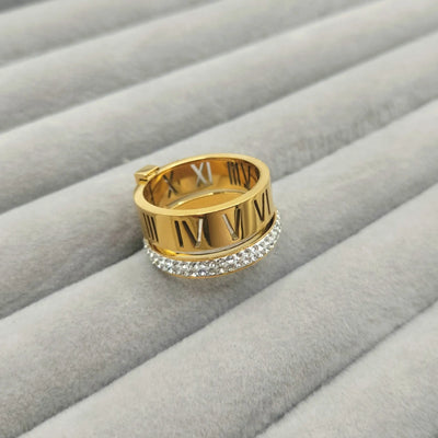 Roman Radiance Stacking Ring – Gold Plated Stainless Steel Bloome