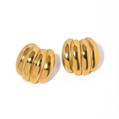 Gold stainless steel claw hook earrings for women – anti-tarnish daily wear jewelry